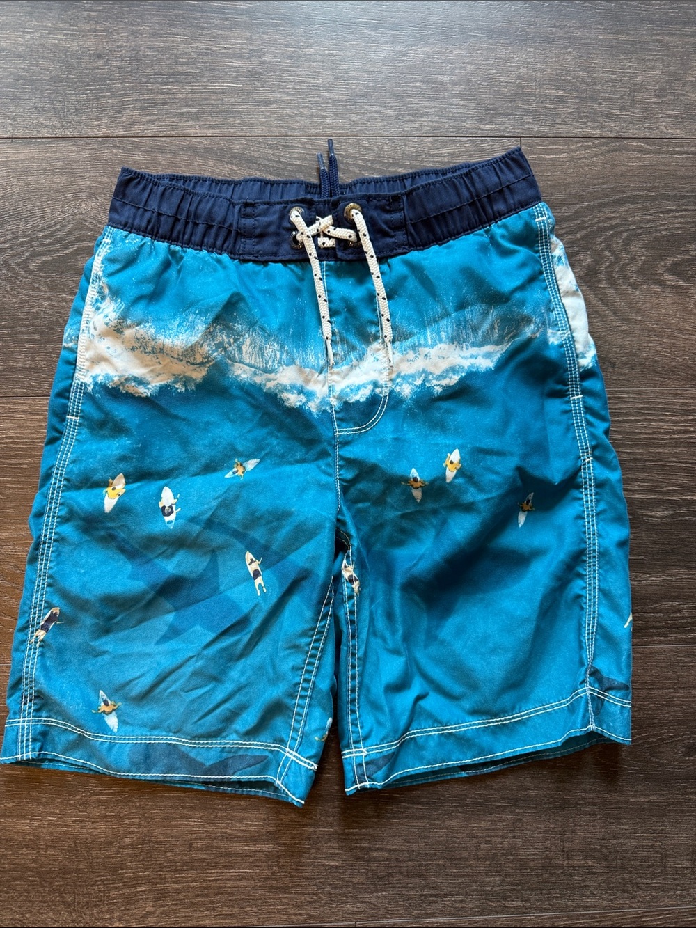 GAP Blue Surfboard Print Boys' Swim Trunks